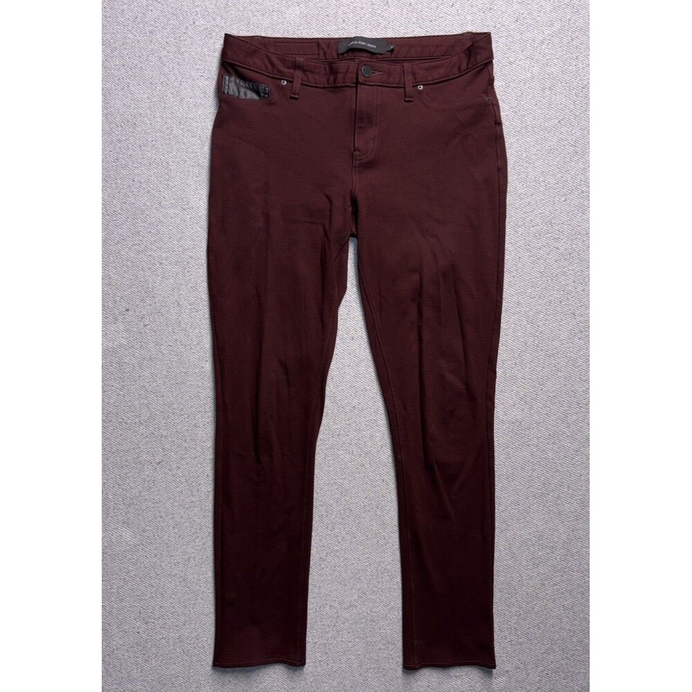 Calvin Klein Jeans Mid-Rise Skinny Jegging Pants – Burgundy Women’s Size 10